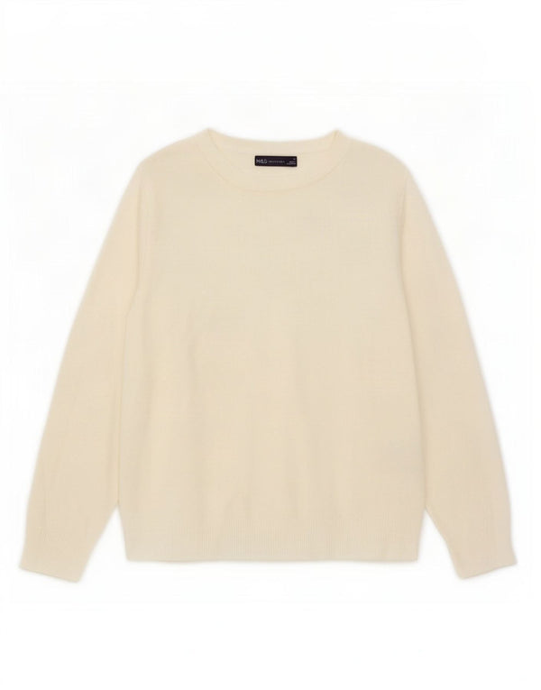 Marks & Spencer Suéter con Cuello Barco para Mujer UK 10 Small Beige Acrílico