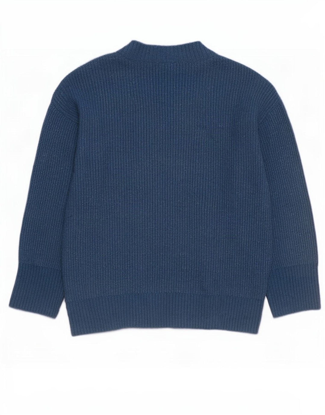 Zara Mujer Jersey Oversize Con Cuello En V UK 44 Poliéster Azul Medio