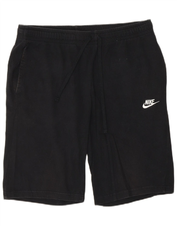 NIKE Pantalones cortos deportivos para hombre, tamaño grande, algodón negro