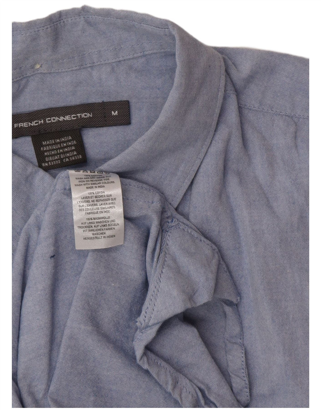FRENCH CONNECTION Camisa Hombre Algodón Azul Medio