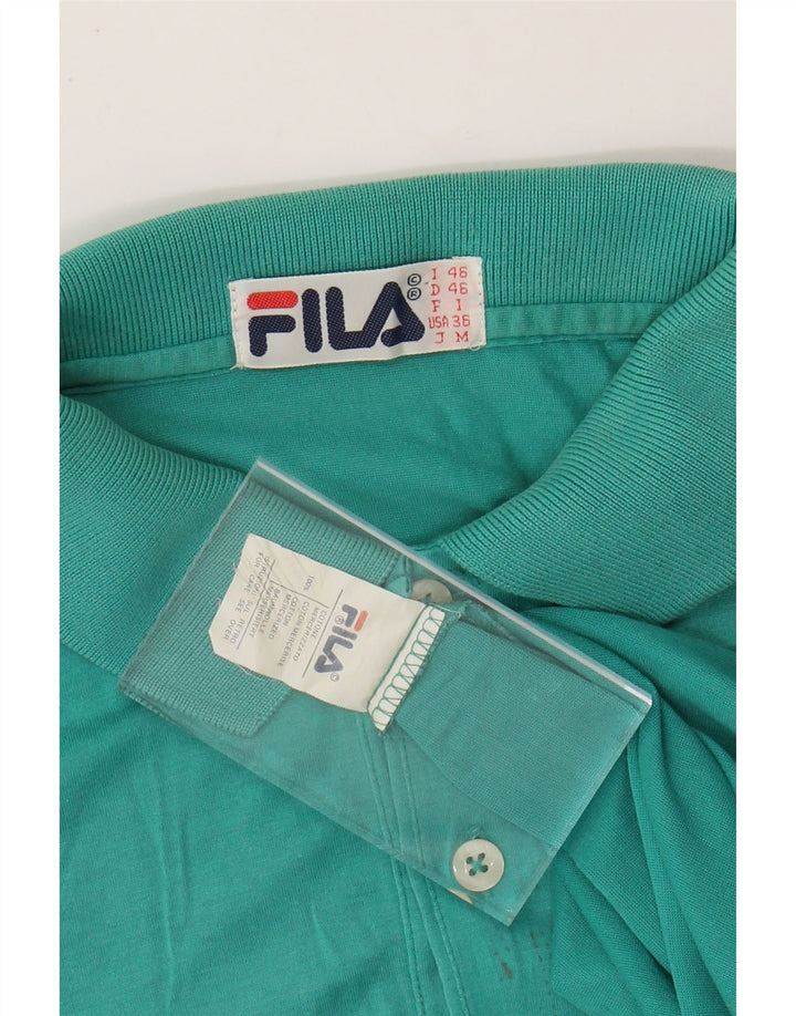 FILA Polo para hombre IT 46 Small Verde Algodón