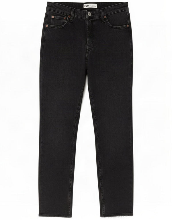 Zara Jeans ajustados para mujer EU 36 Small W26 L26 Algodón negro