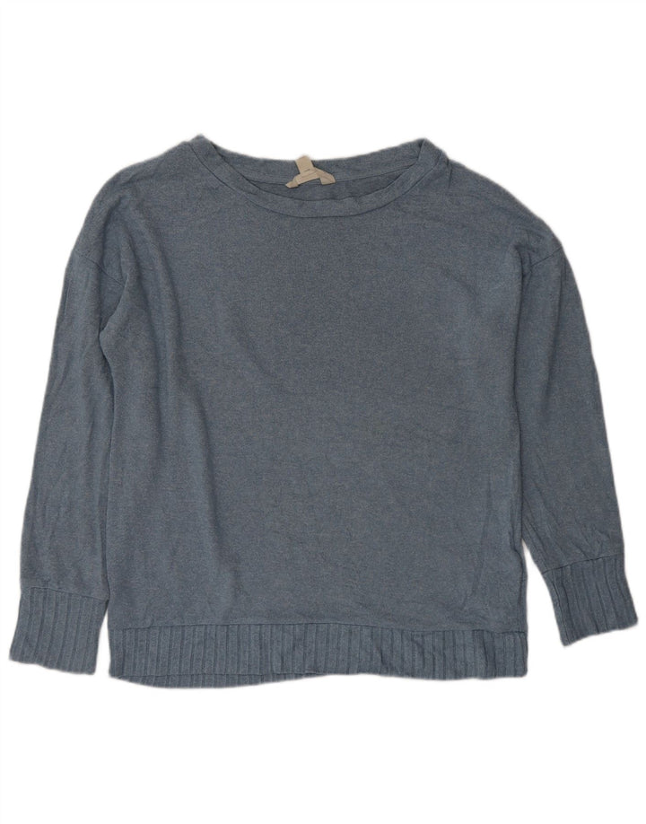MARKS & SPENCER Suéter tipo jersey de gran tamaño con cuello barco para mujer UK 10 Small Blue
