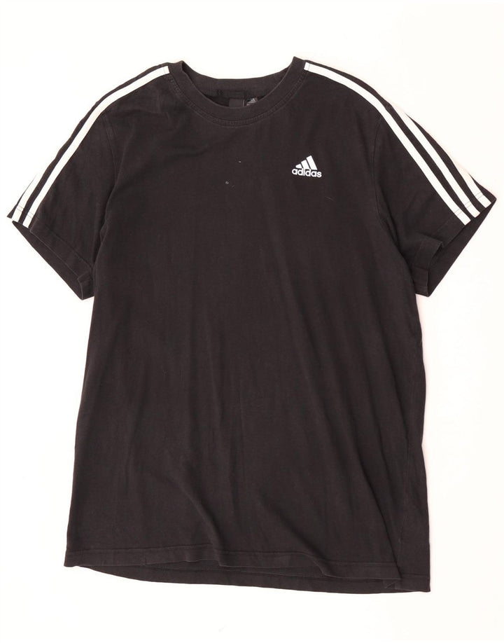 Adidas - Camiseta para hombre, talla grande, algodón negro