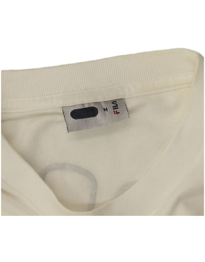 Fila Camiseta gráfica para hombre Top Medium White Cotton
