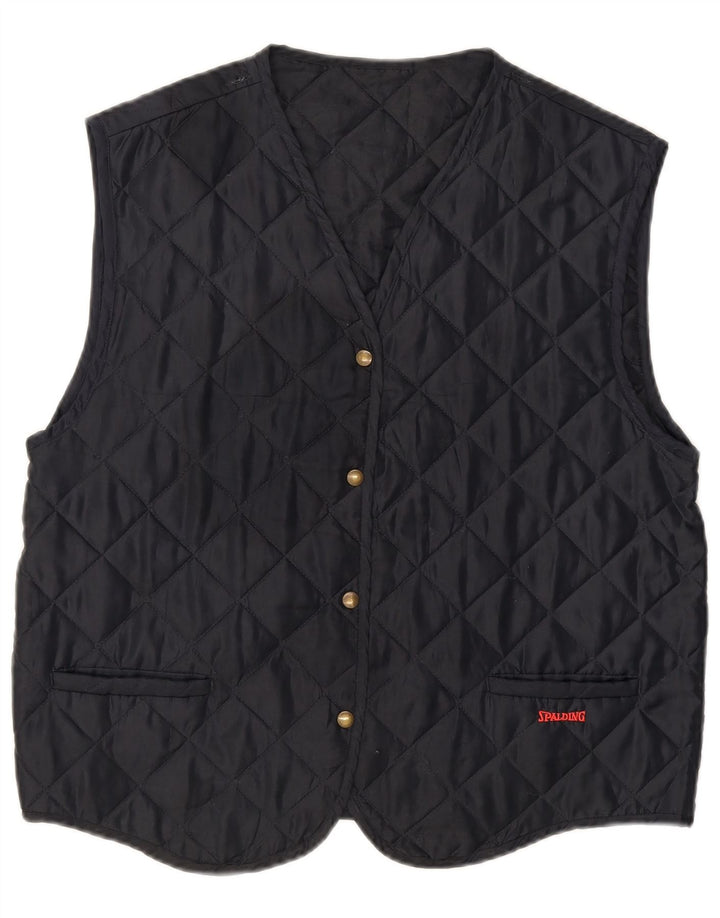 SPALDING Womens Quilted Gilet UK 18 XL Navy Blue