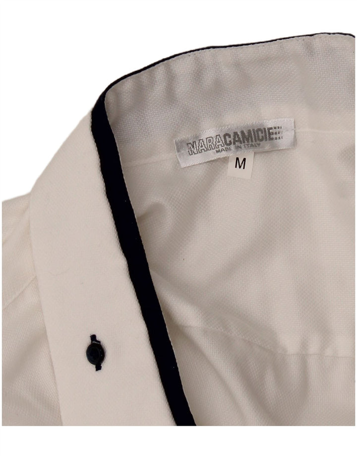 NARACAMICIE Mens Shirt Medium White