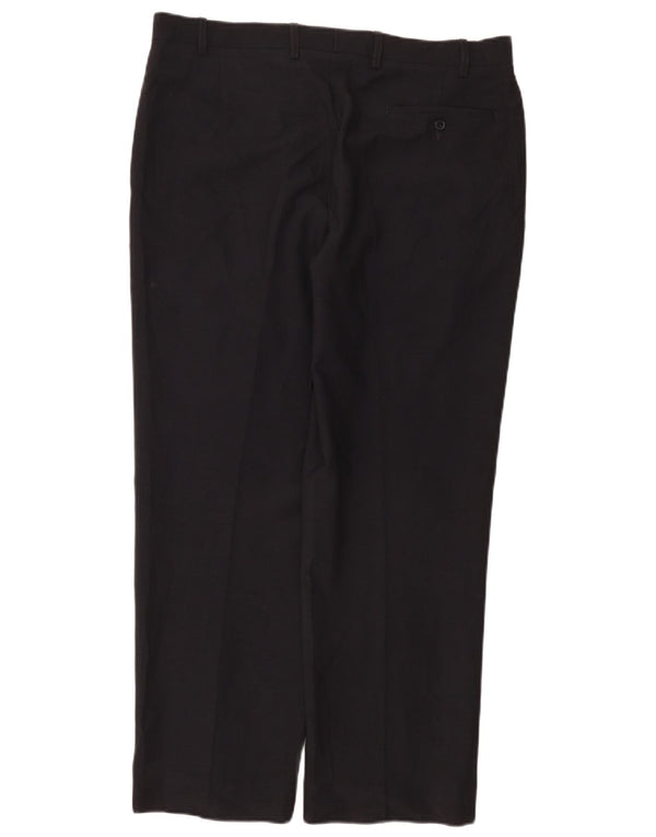 Marks & Spencer Pantalones de traje rectos a medida para hombre W36 L29 Azul marino