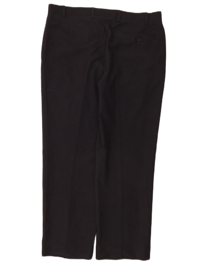 Marks & Spencer Pantalones de traje rectos a medida para hombre W36 L29 Azul marino
