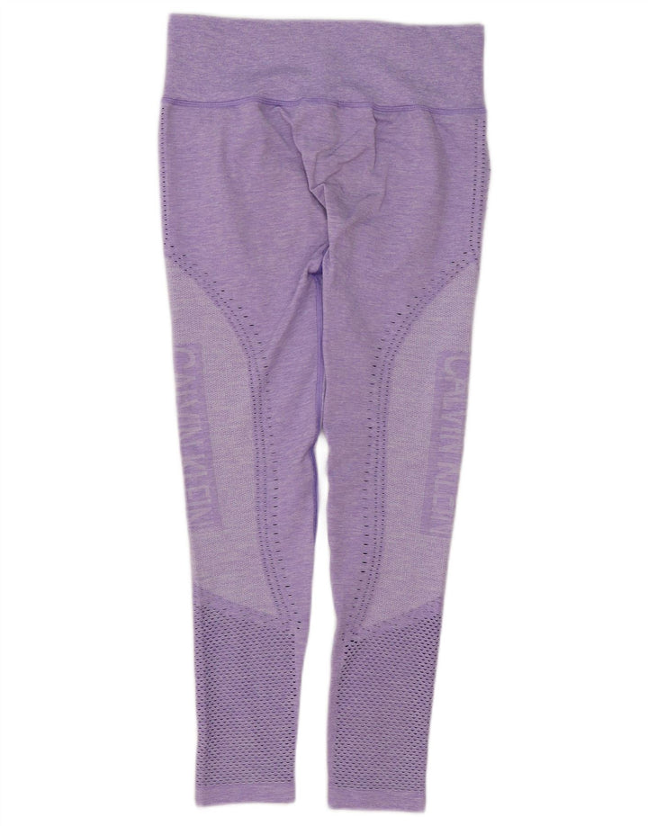 Calvin Klein Leggings gráficos para mujer UK 12 Poliéster moteado morado mediano