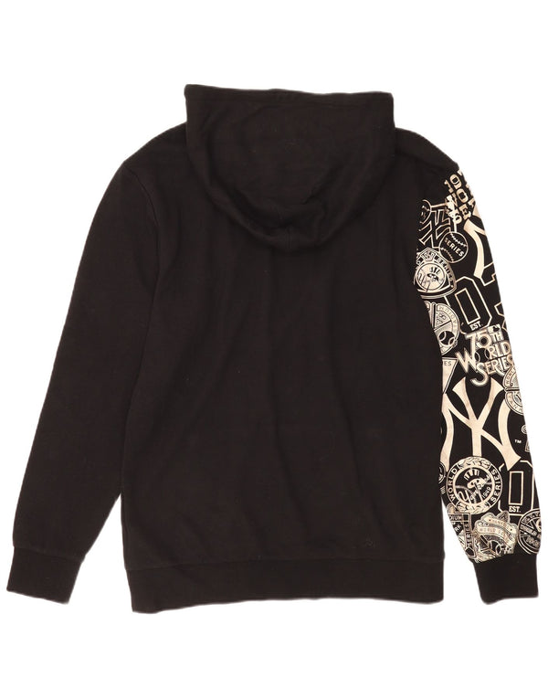 Majestic Mens New York Graphic Hoodie Jumper Medium Black Cotton