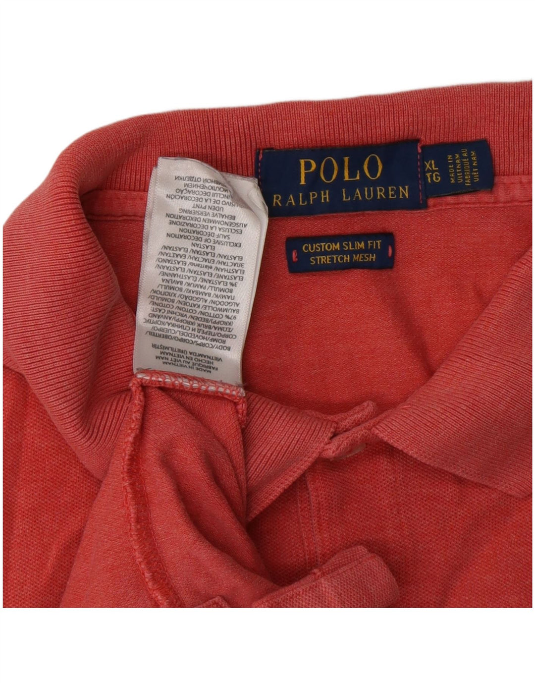 POLO RALPH LAUREN Polo ajustado personalizado para hombre XL Algodón rojo