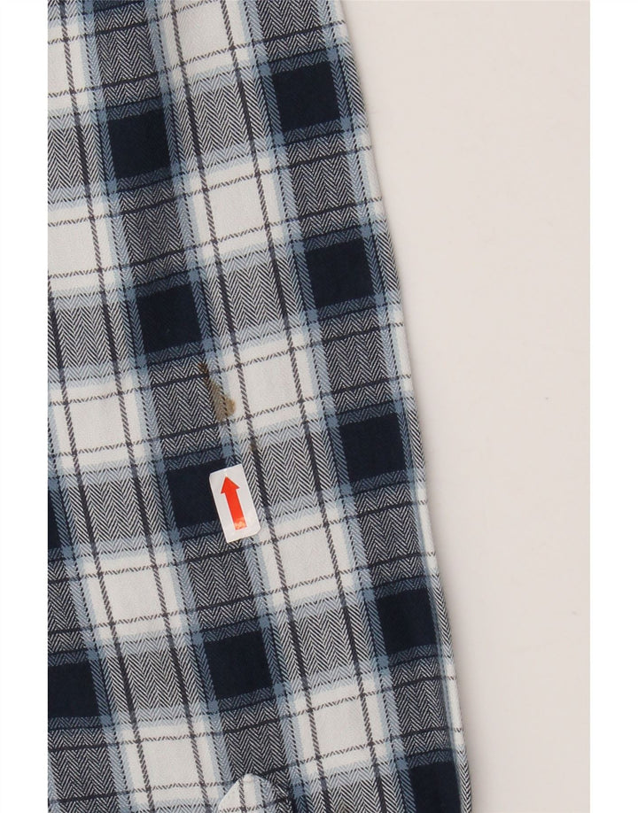 REISS Camisa de franela de corte regular para hombre XL Algodón a cuadros azul marino