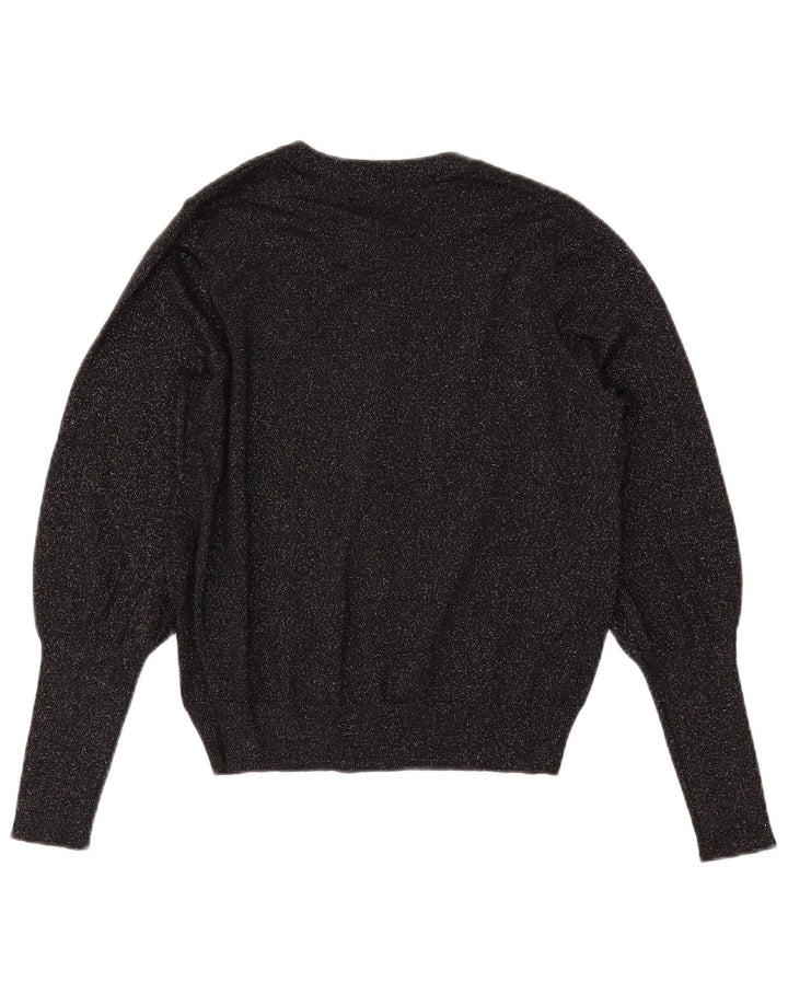 MARKS & SPENCER Suéter tipo cárdigan corto para mujer Reino Unido 44 Medio negro moteado