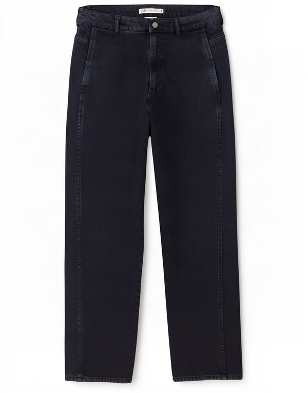 Zara Jeans Cónicos Para Mujer EU 38 Small W28 L30 Azul Marino