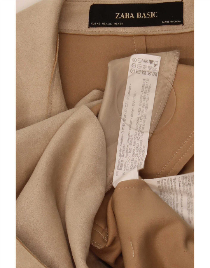 Zara Mujer Gabardina UK 6 XS Beige Poliéster