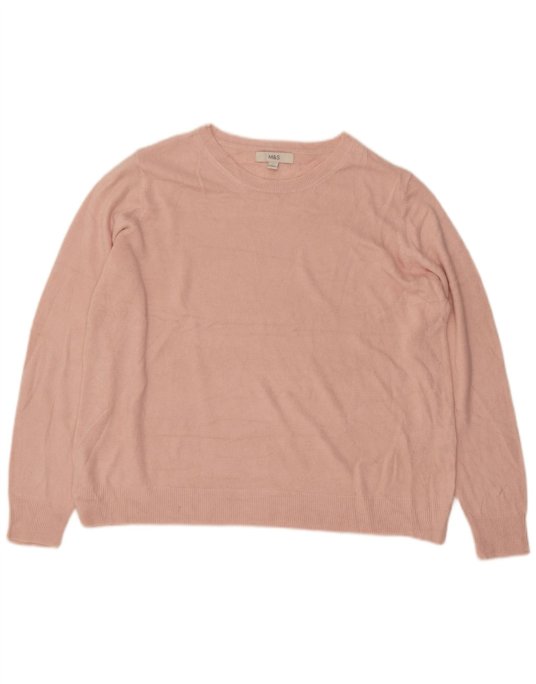 MARKS & SPENCER Jersey extragrande con cuello redondo para mujer UK 40 XL Rosa