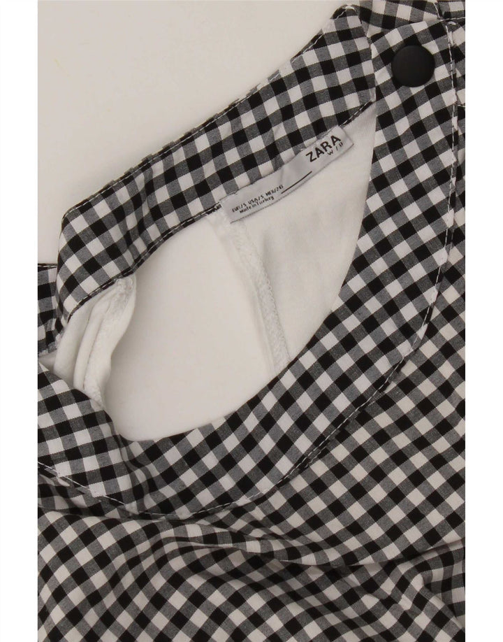 Zara Blusa Extragrande para Mujer Top UK 10 Small Black Gingham
