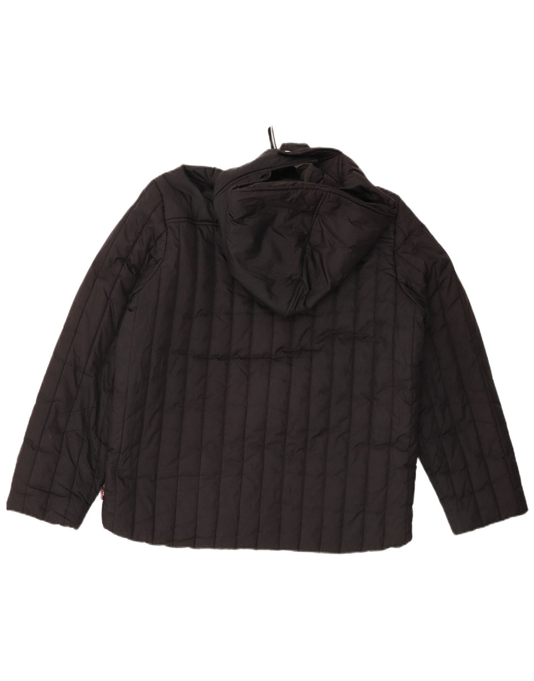 FILA Womens Oversized Hooded Padded Jacket UK 16 Large Black Polyester