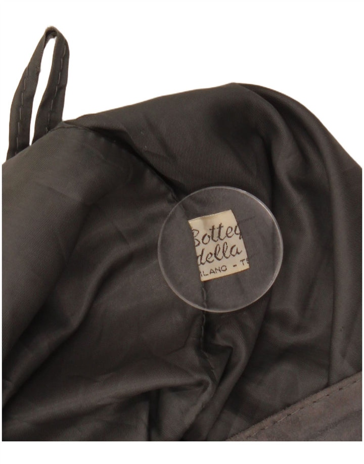 VINTAGE Falda de ante para mujer IT 44 W27 L26 Gris