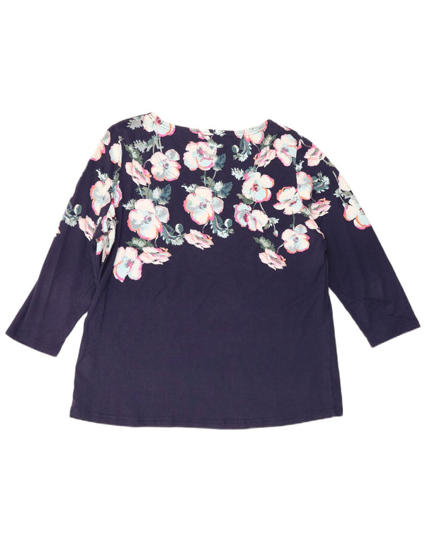 Blusa para mujer Joules UK 40 XL Algodón floral azul marino