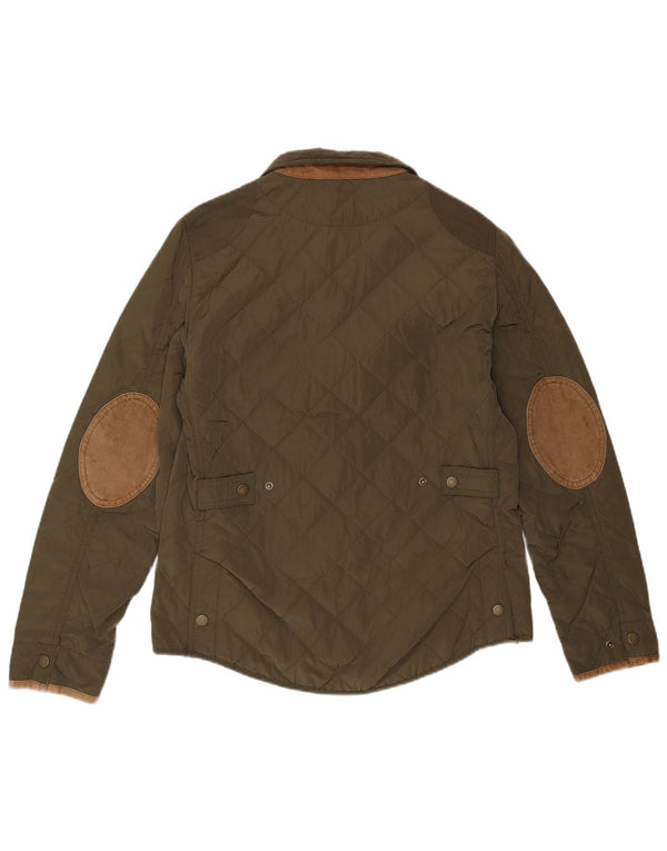 Massimo Dutti Chaqueta Acolchada Mujer EU 38 Mediano Verde Nylon