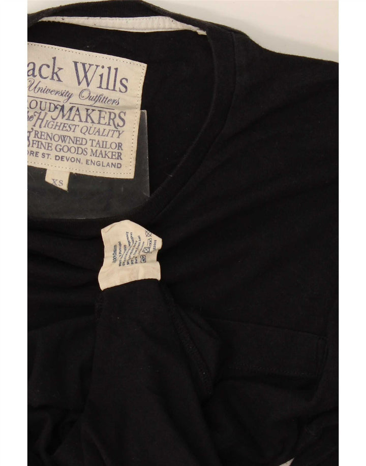 Camiseta Jack Wills Hombre Manga Larga XS Algodón Negro