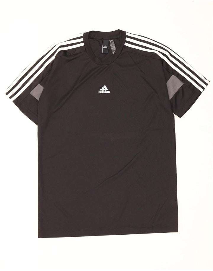 Adidas Hombre Aeroready Camiseta Top Medio Negro Colorblock Poliéster