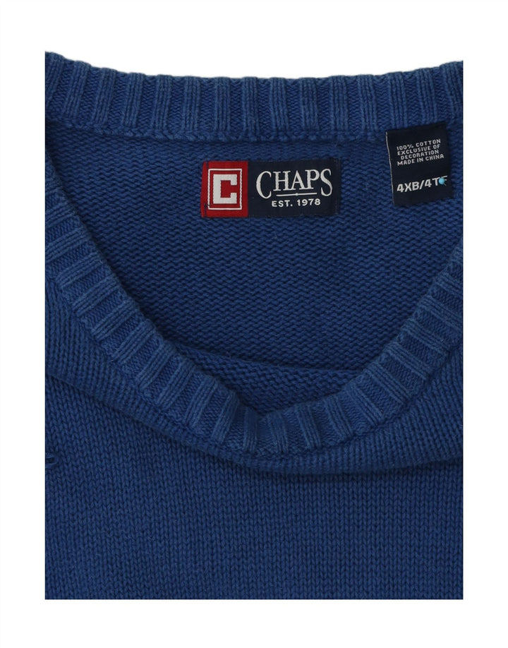Chaps Suéter de cuello redondo grande para hombre 4XL Algodón azul