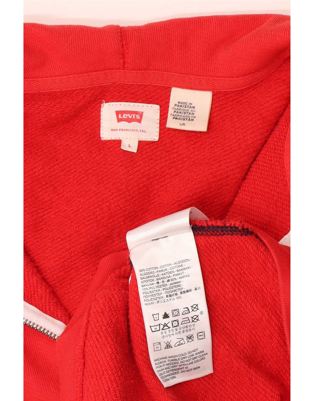 Levi's Hombre Sudadera Con Capucha Y Cremallera De Algodón Color Block Rojo Grande