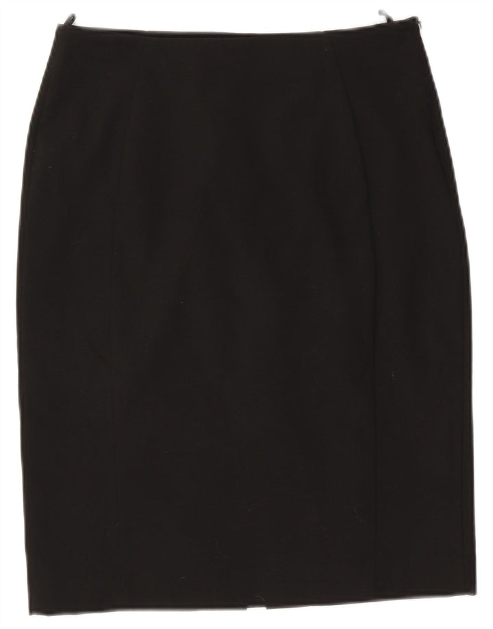 Falda De Tubo Benetton Mujer UK 40 Small W27 Poliéster Negro