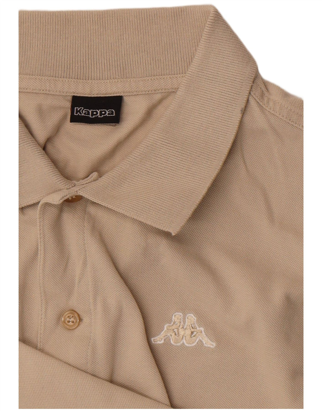 Kappa Polo de manga larga para hombre, talla grande, color beige