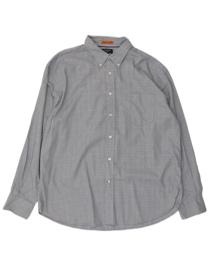 DOCKERS Camisa antimanchas para hombre XL Algodón a cuadros azules