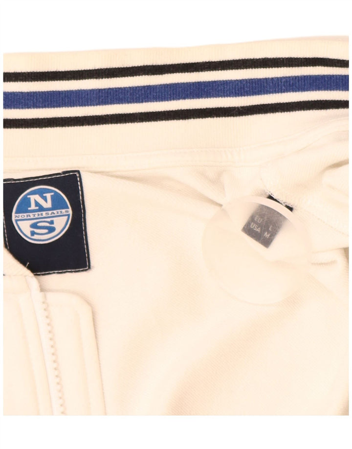 NORTH SAILS Chaqueta superior de chándal gráfico para mujer UK 40 Algodón blanco mediano