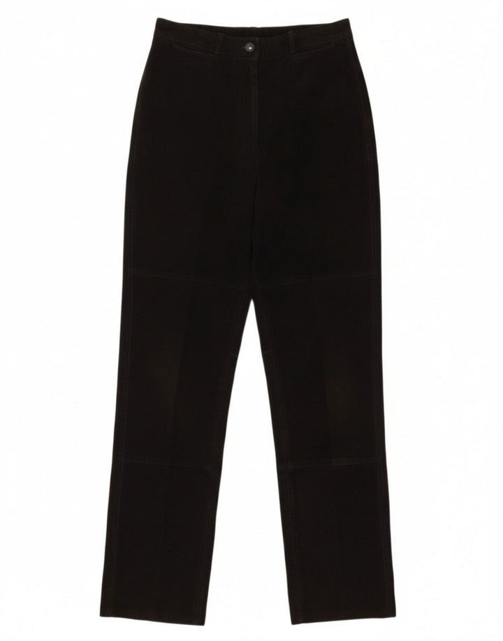 JONATHAN CHRISTOPHER Womens High Waist Suede Trousers W28 L30 Black