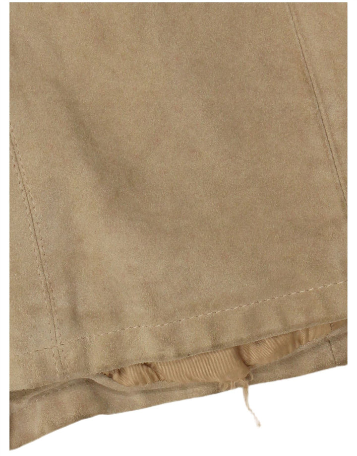 Chaqueta de ante vintage para mujer IT 46 cuero beige grande