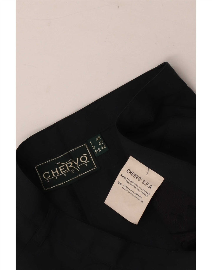 Chervo Pantalón Casual Recto Mujer W30 L32 Poliéster Negro