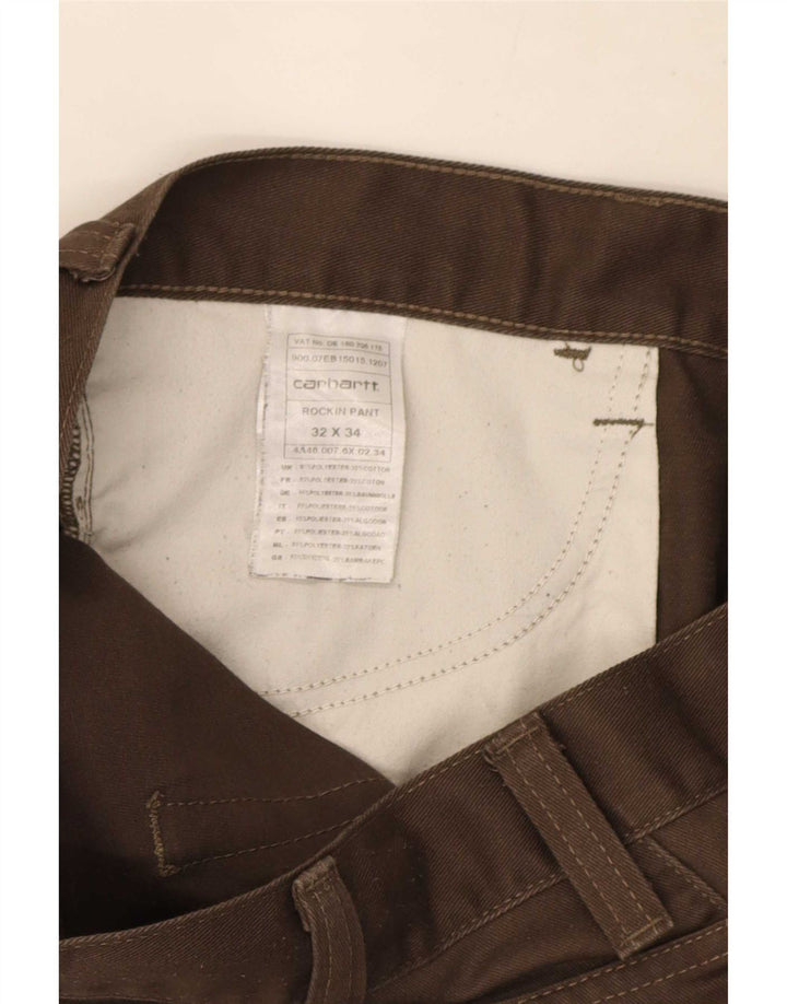 Carhartt Pantalones cortos casuales para hombre W32 Poliéster marrón medio