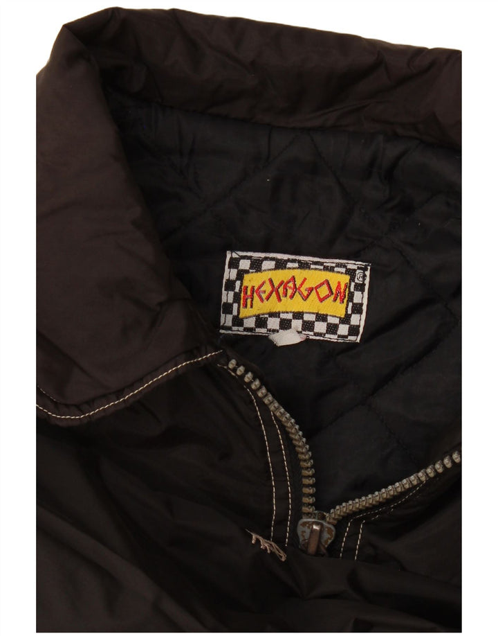 Vintage hombres bombardero chaqueta Reino Unido 42 XL negro