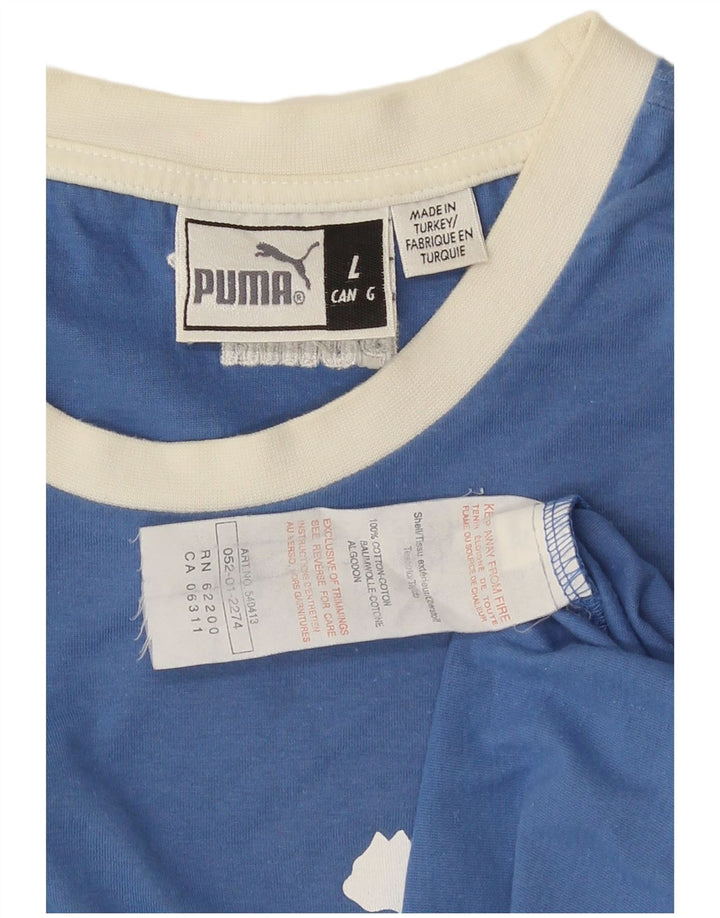 Puma - Camiseta gráfica para hombre, talla grande, algodón azul