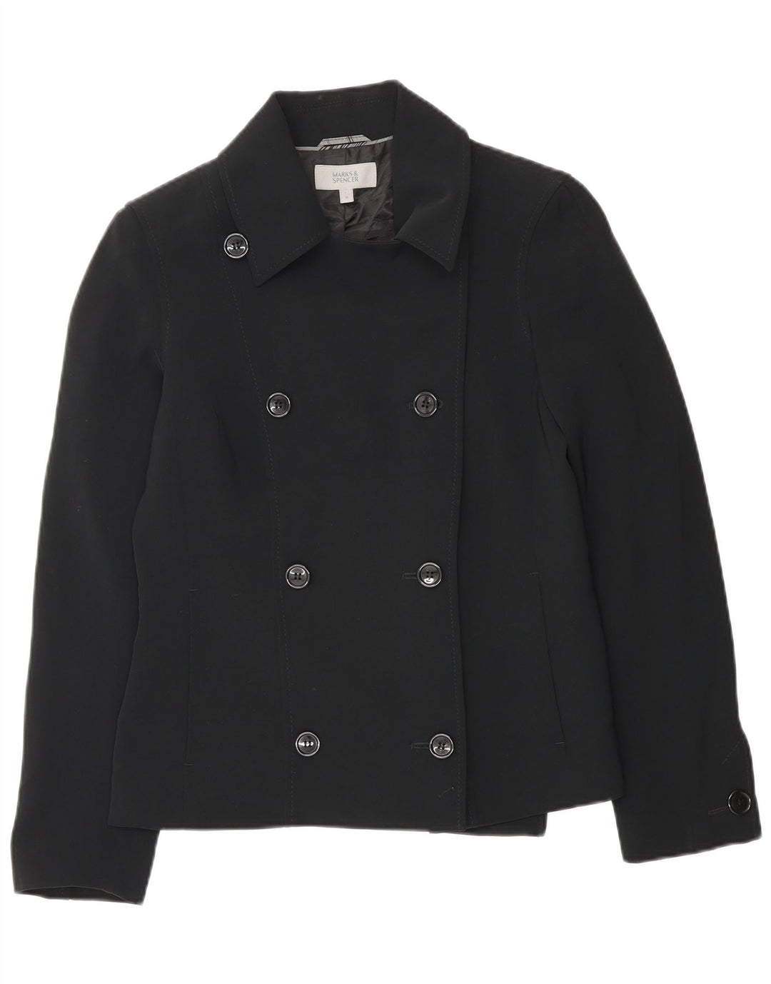 Marks & Spencer Chaqueta tipo blazer con doble botonadura para mujer UK 10 Small Black