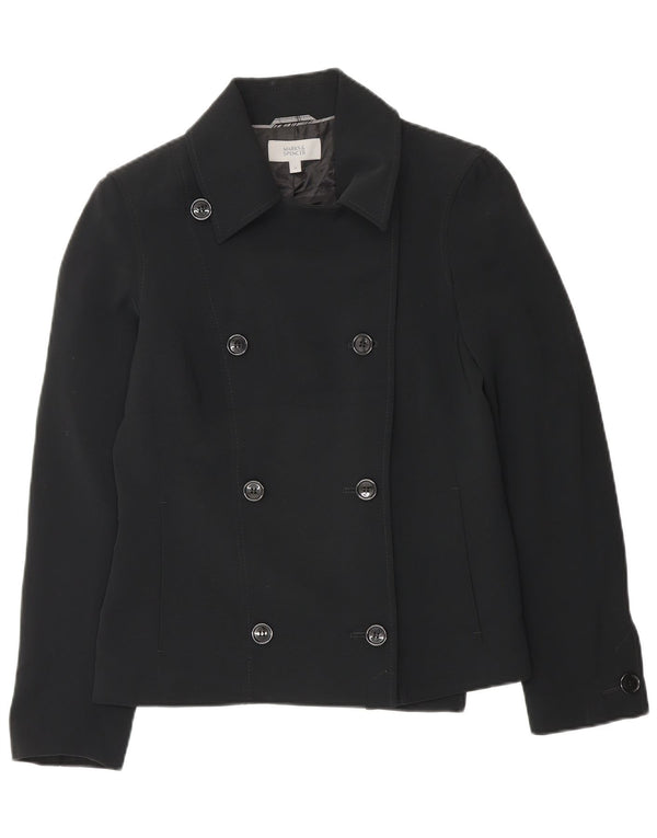 Marks & Spencer Chaqueta tipo blazer con doble botonadura para mujer UK 10 Small Black