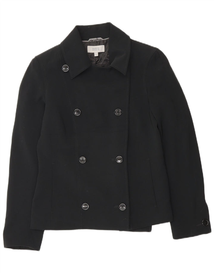 Marks & Spencer Chaqueta tipo blazer con doble botonadura para mujer UK 10 Small Black