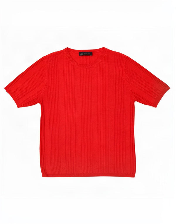 Marks & Spencer Camiseta para Mujer Top UK 42 Medium Viscosa Roja