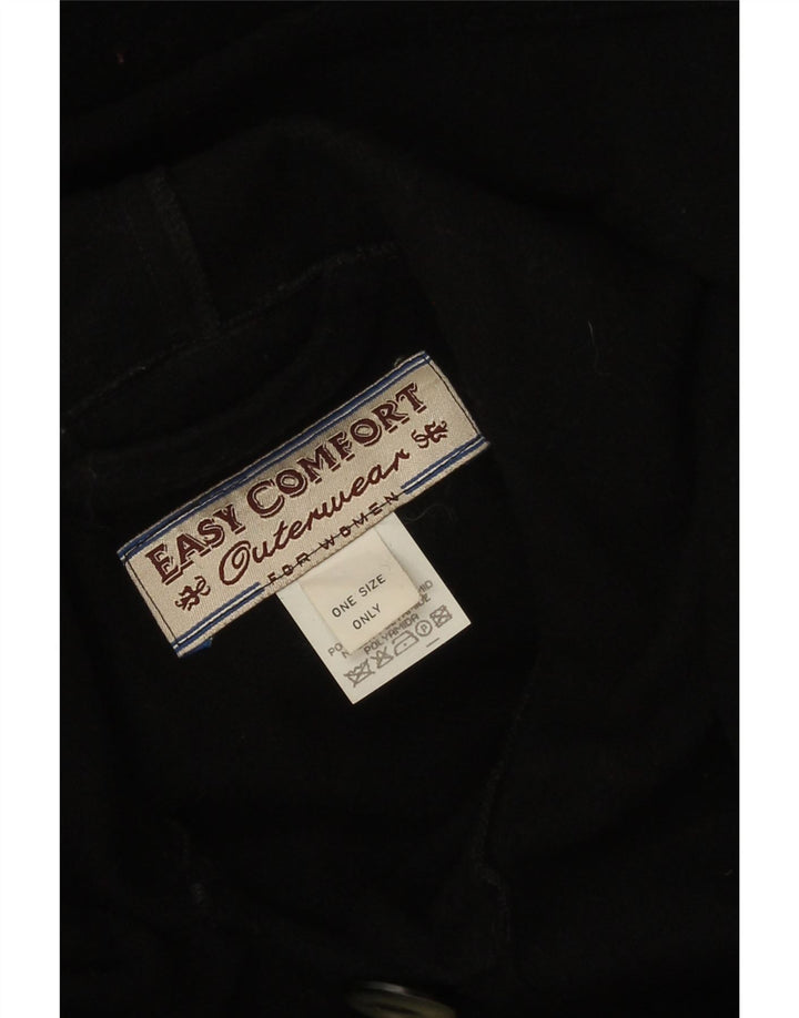 Poncho con capucha para mujer Easy Comfort, talla única, lana negra