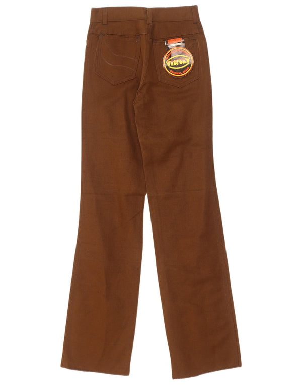 Pantalones casuales rectos vintage para mujer W25 L34 Beige