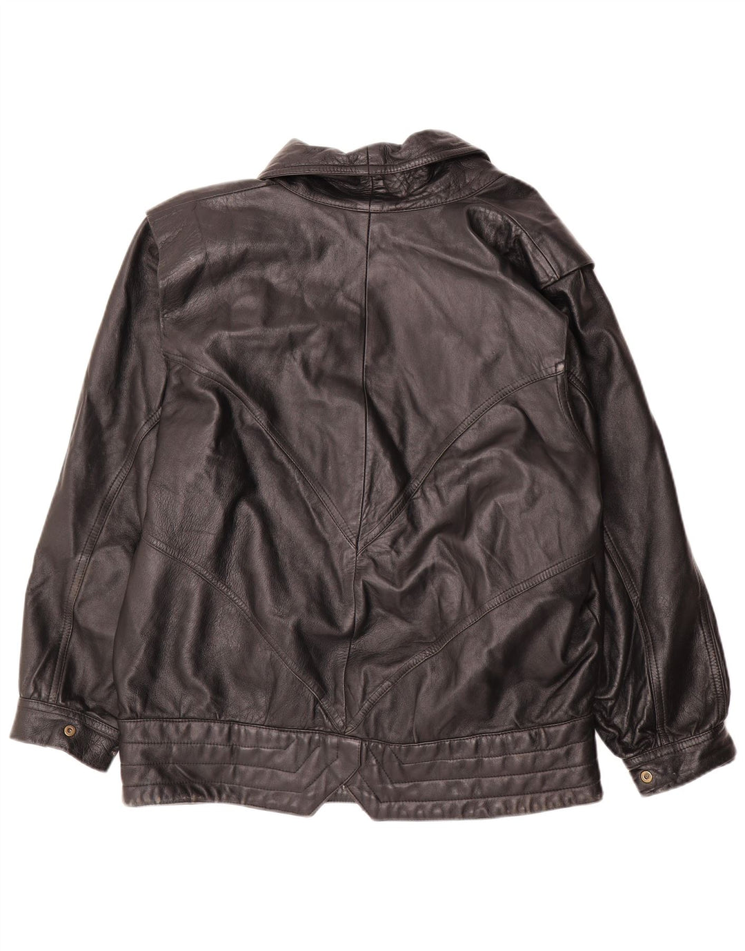 PELLETTERIA Chaqueta de cuero para mujer UK 20 2XL Cuero negro