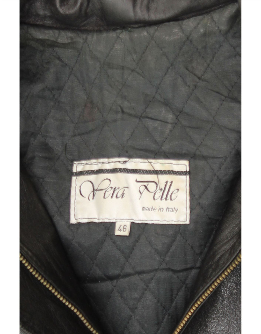 Vintage mujer chaqueta de cuero con capucha IT 46 cuero negro grande