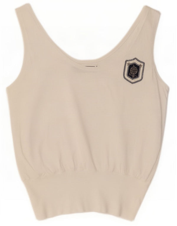 Marina Yachting Camiseta sin mangas para mujer UK 12 Medium White Cotton