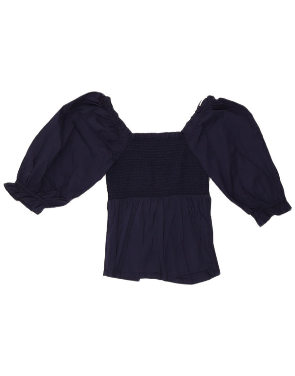 Marks & Spencer Blusa corta de manga 3/4 para mujer UK 8 Small Azul marino
